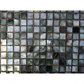 Splashback Tile Mother of Pearl Deep Ocean Gray Squares Pearl Shell Mosaic Floor and Wall Tile - 3 in. x 6 in. Tile Sample-C3D8 206496946