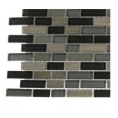 Splashback Tile Naiad Blend Bricks Marble and Glass Tile Brick Pattern - 6 in. x 6 in. x 8 mm Floor and Wall Tile Sample-R4B5 203218107