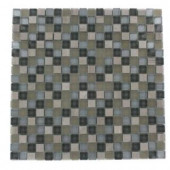 Splashback Tile Naiad Blend Squares Pattern 12 in. x 12 in. x 8 mm Marble and Glass Mosaic Floor and Wall Tile-NAIAD BLEND SQUARES .5X.5  SQUARES 203061535