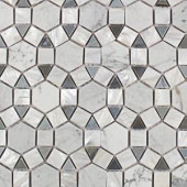 Splashback Tile Noble Hexagon Pearl White Carrera and Moonstone Marble Tile - 3 in. x 6 in. Tile Sample-R1B6NBLHXPLCRMN 206785958