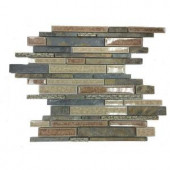Splashback Tile Olive Branch Slate Glass and Stone Mosaic Tile - 3 in. x 6 in. Tile Sample-R4D1 206203077