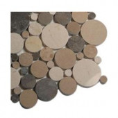 Splashback Tile Orbit Amber Circles Marble Floor and Wall Tile - 6 in. x 6 in. Tile Sample-L4D8 203217998