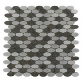 Splashback Tile Orbit Sleet Ovals 12 in. x 12 in. x 8 mm Marble Mosaic Floor and Wall Tile-ORBIT SLEET OVALS 203061396