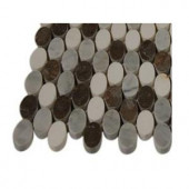 Splashback Tile Orbit Sleet Ovals 3 in. x 6 in. x 8 mm. Marble Mosaic Floor and Wall Tile Sample-L4D1 203217993
