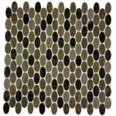 Splashback Tile Orbit Woodland Ovals Mosaic Floor and Wall - 3 in. x 6 in. Tile Sample-L4C10 MARBLE TILE 204688677