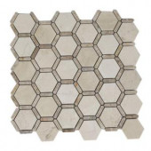 Splashback Tile Orchard Dark Emperador Crema Marfil Marble Mosaic Tile - 3 in. x 6 in. Tile Sample-C1C6 ORCHARD DARK EMPERIDOR SAMPLE 206154535