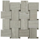 Splashback Tile Orchard Wooden Beige with Athens Gray Dot 11 in. x 11 in. x 10 mm Marble Mosaic Tile-ORCHARD WDN BEG W ATNS GRY DT 206154541