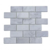 Splashback Tile Oriental 12 in. x 12 in. x 8 mm Marble Mosaic Floor and Wall Tile-ORIENTAL 2X4 MARBLE TILE 203478220