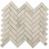 Splashback Tile Oriental Sculpture Herringbone 12 in. x 12 in. x 8 mm Marble Mosaic Floor and Wall Tile-ORIENTAL HERRINGBONE 203061289