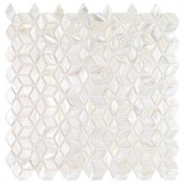 Splashback Tile Pacif White 3D Illusion 11.81 in. x 11.81 in. x 2 mm Pearl Shell Mosaic Tile-PACWHT3DILL 300915823