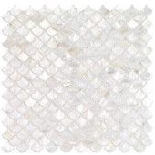 Splashback Tile Pacif White Shells 11.81 in. x 11.81 in. x 2 mm Pearl Shell Mosaic Tile-PACWHTSHELL 300915818
