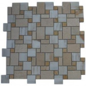 Splashback Tile Parisian Pattern Calcutta Blend 12 in. x 12 in. x 8 mm Marble Mosaic Floor and Wall Tile-PARISIAN CALCUTTA BLEND 203061568