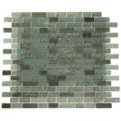 Splashback Tile Pattern 12 in. x 12 in. x 8 mm Marble and Glass Mosaic Floor and Wall Tile-EMERALD BAY BLEND BRICK 203061532