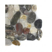 Splashback Tile Pebble Rock Flat Crue 3 in. x 6 in. x 8 mm Marble Mosaic Floor and Wall Tile Sample-R1C6 MARBLE TILE 204278957