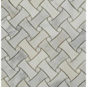 Splashback Tile Pedigree Asian Statuary 11-1/2 in. x 11-1/4 in. x 10 mm Polished Marble Mosaic Tile-PDGREORNTL 206787175