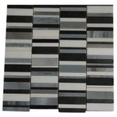 Splashback Tile Piano Keys Winds of Change 12 in. x 12 in. x 8 mm Marble Mosaic Floor and Wall Tile-PIANOKEYS WINDS OF CHANGE MARBLE MOSAIC 203288460