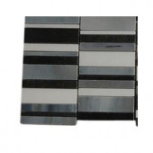Splashback Tile Piano keys Winds Of Change Marble Mosaic Tile - 3 in. x 6 in. x 8 mm Tile Sample-L4D9 MARBLE MOSAIC 203288355