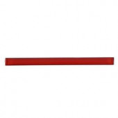 Splashback Tile Red Lipstick Glass Pencil Liner Trim Wall Tile - 3/4 in. x 6 in. Tile Sample-SMP-GPL RED LIPSTICKSAMPLE 206347117