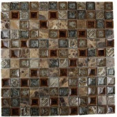 Splashback Tile Roman Selection Charred Chestnut 12 in. x 12 in. x 8 mm Glass Mosaic Floor and Wall Tile-ROMAN SELECTION CHARRED CHESTNUT 1X1 203061667