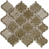 Splashback Tile Roman Selection Iced Gold Lantern Glass Mosaic Tile - 3 in. x 6 in. Tile Sample-M1A8 206203049