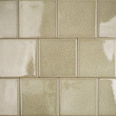 Splashback Tile Roman Selection Iced Tan Glass Mosaic Tile - 4 in. x 4 in. Tile Sample-M1B6 206203046