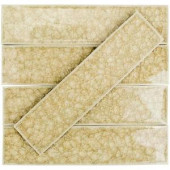 Splashback Tile Roman Selection Raw Ginger Glass Mosaic Tile - 2 in. x 8 in. Tile Sample-L7D5 206203057