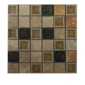 Splashback Tile Roman Selection Side Saddle W Deco Glass Floor and Wall Tile - 6 in. x 6 in. Tile Sample-R4A2 203218102