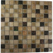 Splashback Tile Roman Selection Side Saddle with Deco 12 in. x 12 in. x 8 mm Glass Mosaic Floor and Wall Tile-ROMAN SELECTION SIDE SADDLE W DECO 1X1 203061668