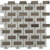 Splashback Tile Rorschack Athens Gray and Oriental 12 in. x 12 in. x 10 mm Polished Marble Mosaic Tile-RORATNGRY 206883566