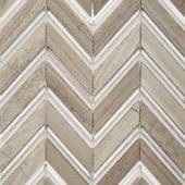 Splashback Tile Royal Herringbone Sand Polished Marble Floor and Wall Tile - 3 in. x 6 in. Tile Sample-M1C4HDRYLSND 206656095