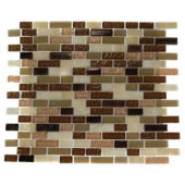 Splashback Tile Southern Comfort Brick Pattern 12 in. x 12 in. x 8 mm Marble and Glass Mosaic Floor and Wall Tile-SOUTHERN COMFORT 203061304