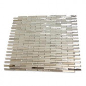 Splashback Tile Specchio Metallic Shine Glass Mirror Tile - 3 in. x 6 in. Tile Sample-C2C7SPCMETSHN 206822976