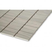 Splashback Tile Stainless Steel Metal Mosaic Floor and Wall Tile - 3 in. x 6 in. x 8 mm Tile Sample-R2D4 203218067