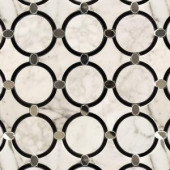 Splashback Tile Steppe Aeternum Polished Marble and Glass Waterjet Mosaic Floor and Wall Tile - 3 in. x 6 in. Tile Sample-S1C13STPATERM 206705837