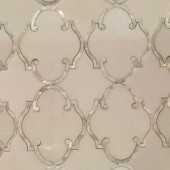 Splashback Tile Steppe Casablanca White Thassos and Shell Marble Waterjet Mosaic Floor/Wall Tile - 3 in. x 6 in. Tile Sample-S1B4STPCSATASHL 206709150