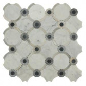 Splashback Tile Steppe Sanddun Carrera Blend Polished Marble Waterjet Mosaic Floor and Wall Tile - 3 in. x 6 in. Tile Sample-L2B4STPSNDUNCRA 206705833