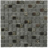 Splashback Tile Tapestry 11-3/4 in. x 11-3/4 in. x 8 mm Marble Glass and Metal Floor and Wall Tile-OPIUM BLEND 203061334