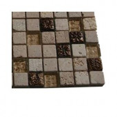 Splashback Tile Tapestry Hydraneum Mixed Material with Copper Deco Mosaic Floor and Wall Tile - 3 in. x 6 in. x 8 mm Tile Sample-R5B7 STONE TILES 203478110