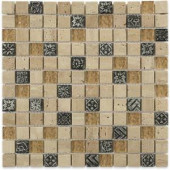 Splashback Tile Tapestry Hydraneum Mixed Materials with Silver Deco 12 in. x 12 in. x 8 mm Mosaic Floor and Wall Tile-TAPESTRY HYDRANEUM WITH SILVER DECO 203478107