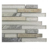 Splashback Tile Tectonic Harmony Green Quartz Slate and White Gold Glass Tiles - 6 in. x 6 in. Tile Sample-R6A5 203218153