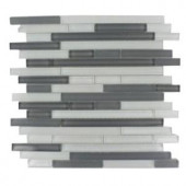 Splashback Tile Temple Midnight 12 in. x 12 in. x 8 mm Glass Mosaic Floor and Wall Tile-TEMPLE MIDNIGHT 203061558