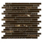 Splashback Tile Temple Stallion Marble, Polished and Frosted Glass Mosaic Wall Tile - 3 in. x 6 in. Tile Sample-L3D6 206496995