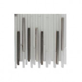 Splashback Tile Tetris Stylus Steel Ice Pattern Glass Mosaic Floor and Wall Tile - 3 in. x 6 in. x 8 mm Tile Sample-R2B5 203218057