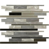 Splashback Tile Urban Platinum Metal Mosaic Tile - 3 in. x 6 in. Tile Sample-L7A10 206203066