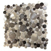 Splashback Tile Urban Sepia Bubbles 12 in. x 12 in. x 8 mm Metal Mosaic Tile-URSEPBUBMTLMSC 206203006