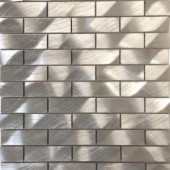 Splashback Tile Urban Silver 12 in. x 12 in. x 8 mm Aluminum Mosaic Tile-UR1X3SILALMNMSC 206203009