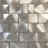 Splashback Tile Urban Silver 12 in. x 12 in. x 8 mm Aluminum Mosaic Tile-UR2X4SILALMNMSC 206203008