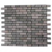 Splashback Tile Victoria Falls 12 in. x 12 in. x 8 mm Glass Mosaic Floor and Wall Tile-VICTORIA FALLS .5X2 GLASS TILE 203288451