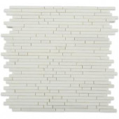 Splashback Tile Windsor 1/4 in. White Thassos Pattern 12 in. x 12 in. x 10 mm Marble Floor and Wall Tile-WINDSOR .25 X RANDOM WHITE THASSOS 203061565