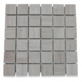 Splashback Tile Wooden Beige Mesh Mounted Squares - 12 in. x 12 in. x 10 mm Honed Marble Mosaic Tile-HDWDNBGEH2X2 206641648